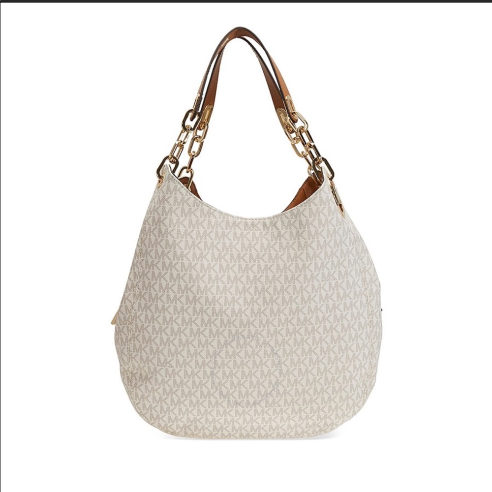 Fulton Large Logo Shoulder Bag - Vanilla